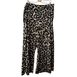 Non Stretch Wide Leg Cheetah Pants - Size 3X Curve